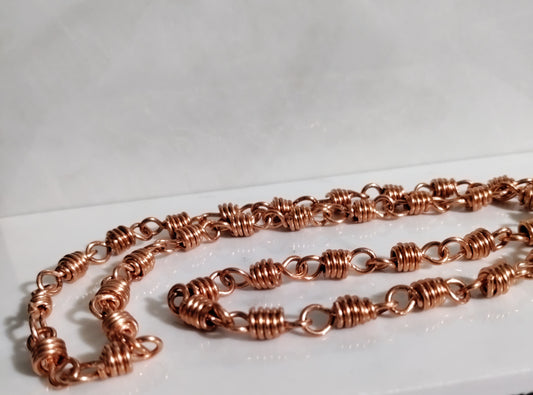 Copper Coil Link Chain Necklace